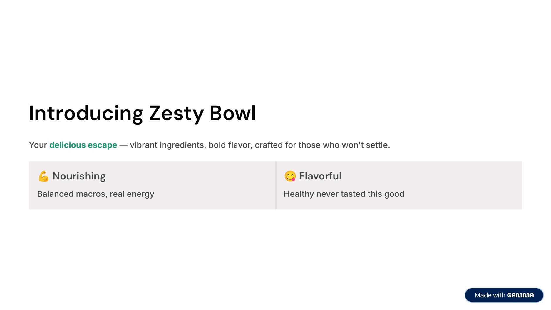 Zesty Bowl deck — slide 3 of 6